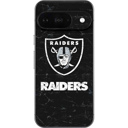 NFL Las Vegas Raiders Distressed Google Pixel 9 Skin